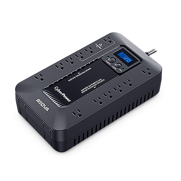 UPS (No Break) Ecológico, Modelo EC850LCD, 850VA / 510W, Entrada 96 -140V, Salida 120V, 12 Contactos, CYBERPOWER EC850LCD