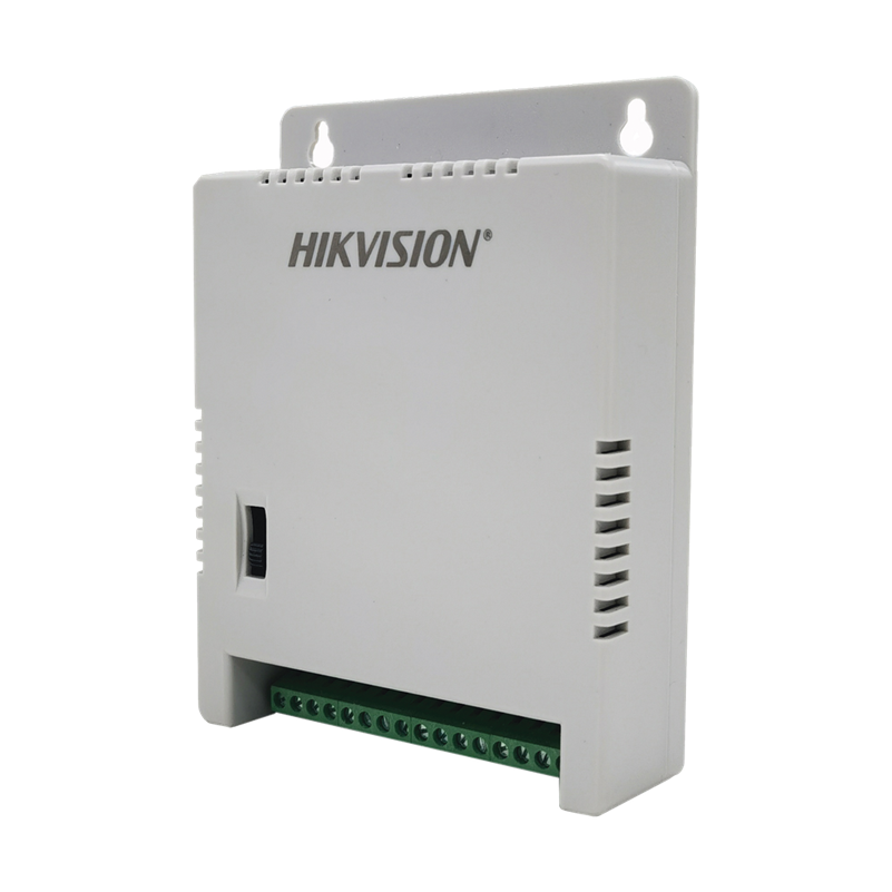 Fuente de Poder Regulada 12 Vcc, 13.5 Vcc, 15 Vcc, para 8 Cámaras, 1 Amp por Salida, Voltaje de Entrada 90-130 VCA, Soporta 4K, Modo para Largas Distancias, HIKVISION DS-2FA1205-C8/K