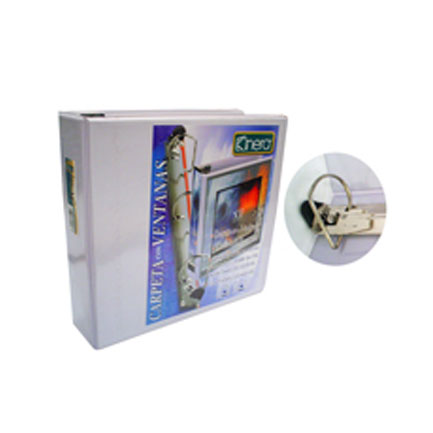 Carpeta de Vinil con Aro "D" 2", Color Blanco, KINERA 9211BL