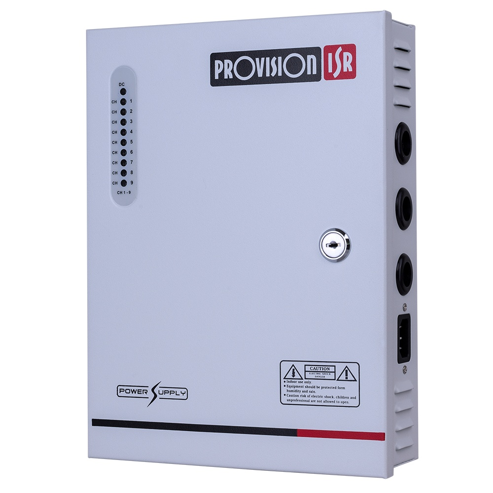 Fuente de Poder Centralizada 12V / 10A, Para 9 Cámaras, 100 - 240V, Eficiencia 85%, PROVISION ISR PR-10A9CH+