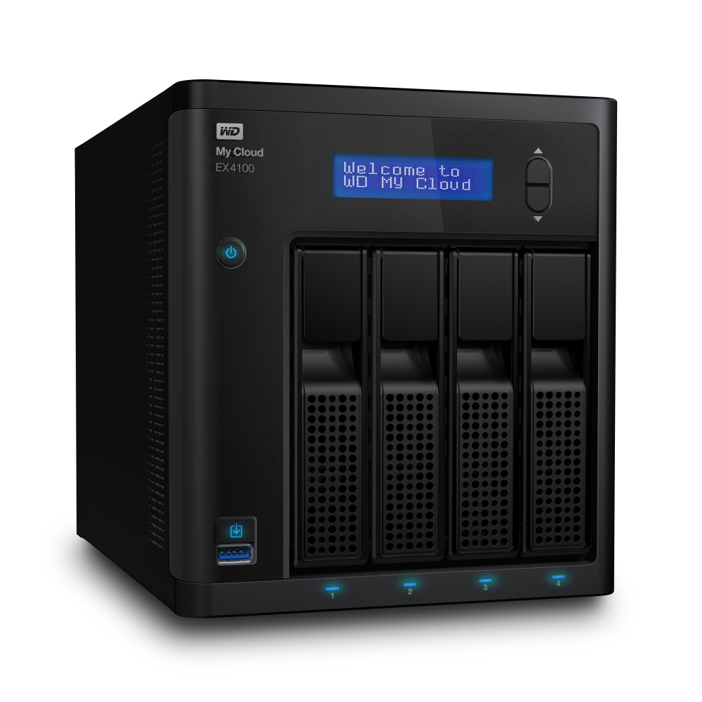 NAS My Cloud EX4100, 4 Bahías Hot Swap, 0TB, Max. 24TB, USB 3.0, Ethernet, WESTERN DIGITAL WDBWZE0000NBK-NESN