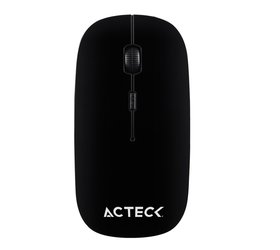 Ratón (Mouse) Óptico Modelo MI240, RF Inalámbrico (USB), Hasta 1200 DPI, Color Negro, ACTECK AC-928885