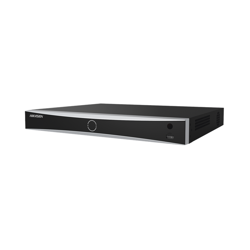 NVR 12 MP (4K), 16 Canales IP, 16 Ptos PoE+, 2 Bahías HDD, Reconocimiento Facial, Switch PoE 300 Mts, HDMI 4K, HIKVISION DS-7616NXI-I2/16P/S(C)