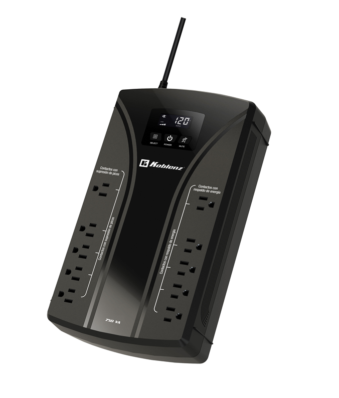 UPS (No Break), Modelo 7522 USB/R, 750VA / 420W, Pantalla LCD, 10 Contactos, KOBLENZ 00-4257-00-2