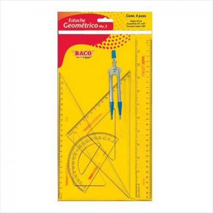 Equipo de Geometría, Bolsa, No 3, Con Compás, 106/103 (5090), BACO 51792