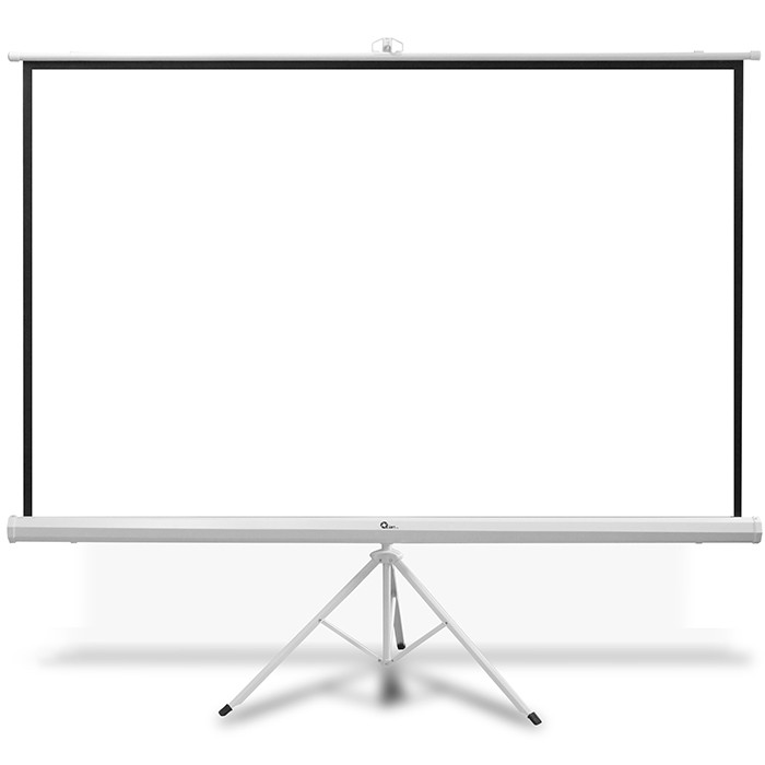 Pantalla de Proyección Manual con Tripie, 100" Diagonal, 178 x 178 Centímetros, Color Blanco, QIAN QPD-69602