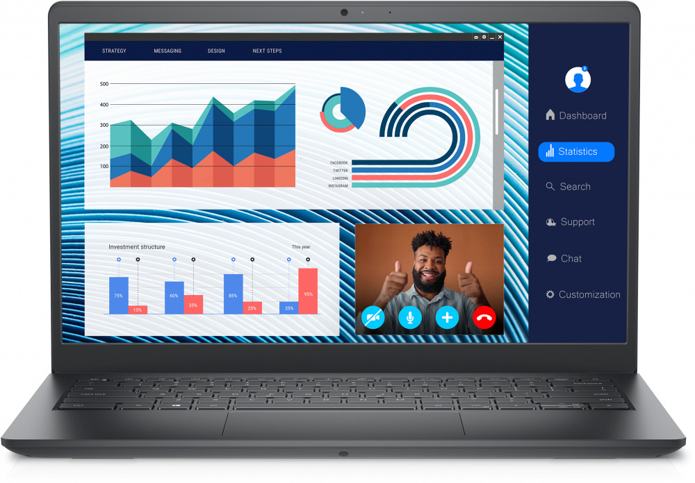 Computadora Portátil (Laptop) Vostro 3420, Intel Core i5 1135G7, RAM 8GB DDR4, SSD 256GB, 14" LED, Video Iris Xe Graphics, Win 11 Pro, DELL 1H4M6