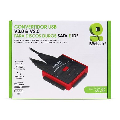 Convertidor USB V3.0/V2.0, para Discos Duros (HDD) SATA/IDE, BROBOTIX 263809