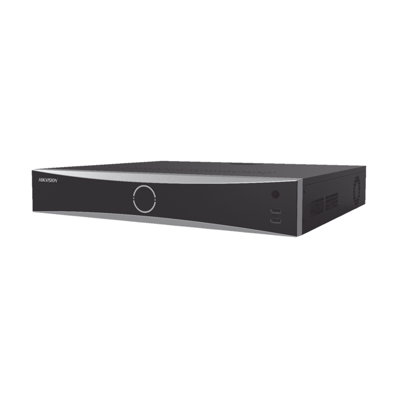NVR 12 MP (4K), 16 Canales IP, AcuSense (Evita Falsas Alarmas), Reconocimiento Facial, 4 Bahías HDD, HDMI 4K, Entrada y Salida de Alarmas, HIKVISION DS-7716NXI-K4