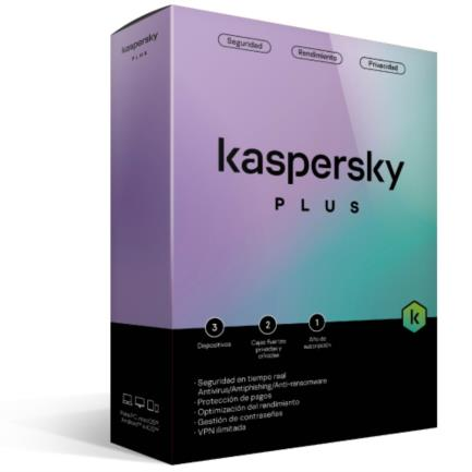 Licencia Antivirus Plus, 1 Año 3 Dispositivos, KASPERSKY KL1042Z5CFS-22