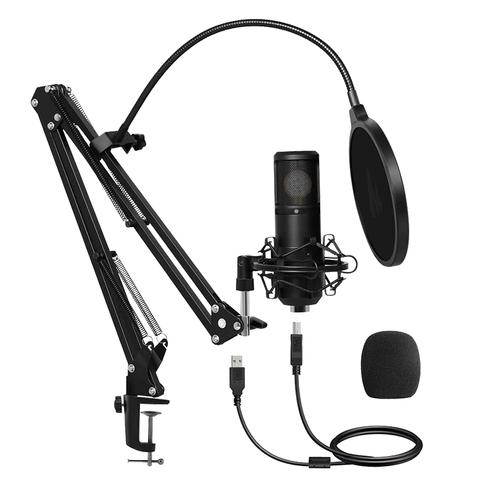 Micrófono Stelar MC970 de Condensador, Filtro Anti-Pop, Brazo Articulado, Color Negro, BALAM RUSH BR-932967