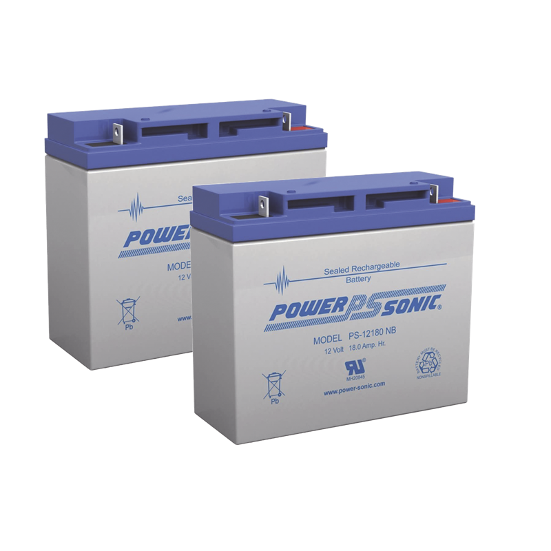 Batería de Remplazo (2 Piezas) P/No Break / UPS, Modelo PS-12180-NB, 12V, 18A, POWER SONIC 2XPS-12180-NB