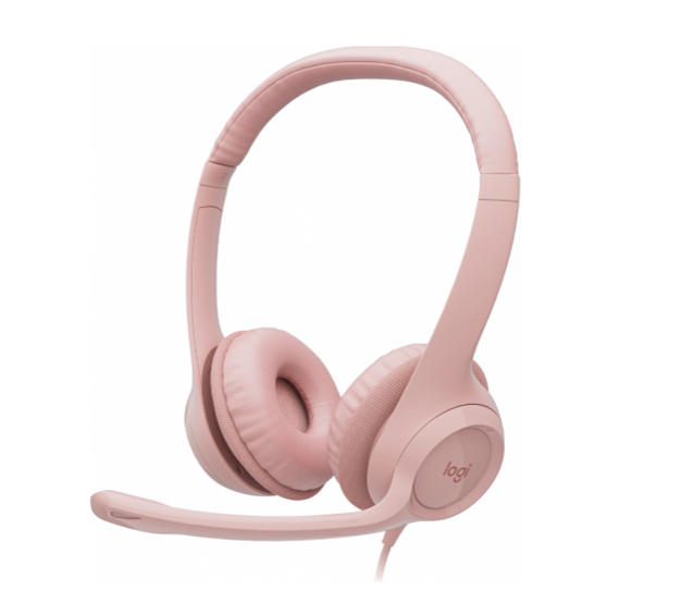 Audífonos Tipo Diadema con Micrófono H390, para Computadora, Audio Digital Mejorado, Control en Cable, Alámbrico USB, Color Rosa, LOGITECH 981-001280