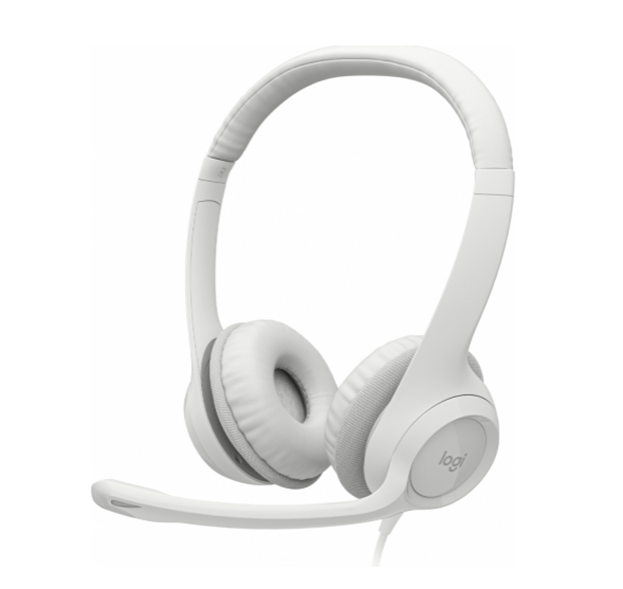 Audífonos Tipo Diadema con Micrófono H390, para Computadora, Audio Digital Mejorado, Control en Cable, Alámbrico USB, Color Blanco, LOGITECH 981-001285