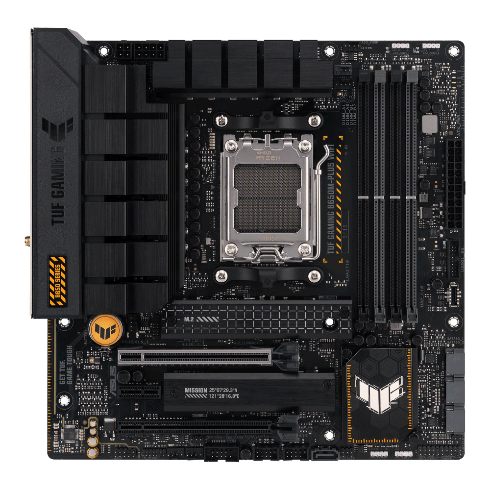 Tarjeta Madre (MoBo) TUF GAMING B650M-PLUS WIFI, S-AM5, 4x DIMM DDR5 (Max 128GB RAM), 1x HDMI / 1x DP, Micro ATX, Socket AMD AM4, ASUS 90MB1BF0-M0AAY0