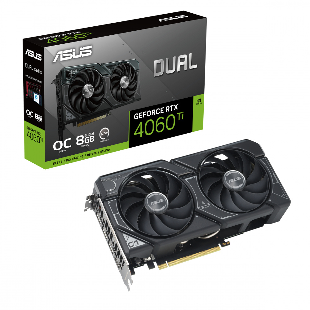 Tarjeta de Video NVIDIA GeForce DUAL RTX 4060 Ti OC, 128-bit GDDR6, 1xHDMI / 3xDP, PCI Exp 4.0, ASUS 90YV0J40-M0AA00