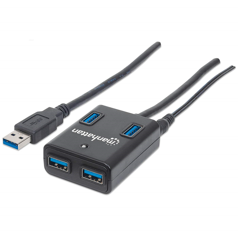 Hub USB 3.0 de Supervelocidad, 4 Puertos, Alimentación AC, MANHATTAN 162302