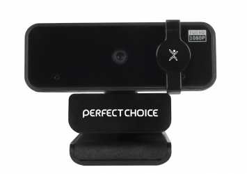 Cámara Web (Webcam), Vídeo Full HD 1080P (1920 x 1080), Enfoque Automático USB, 2 Micrófonos Internos, Color Negro, PERFECT CHOICE PC-320500