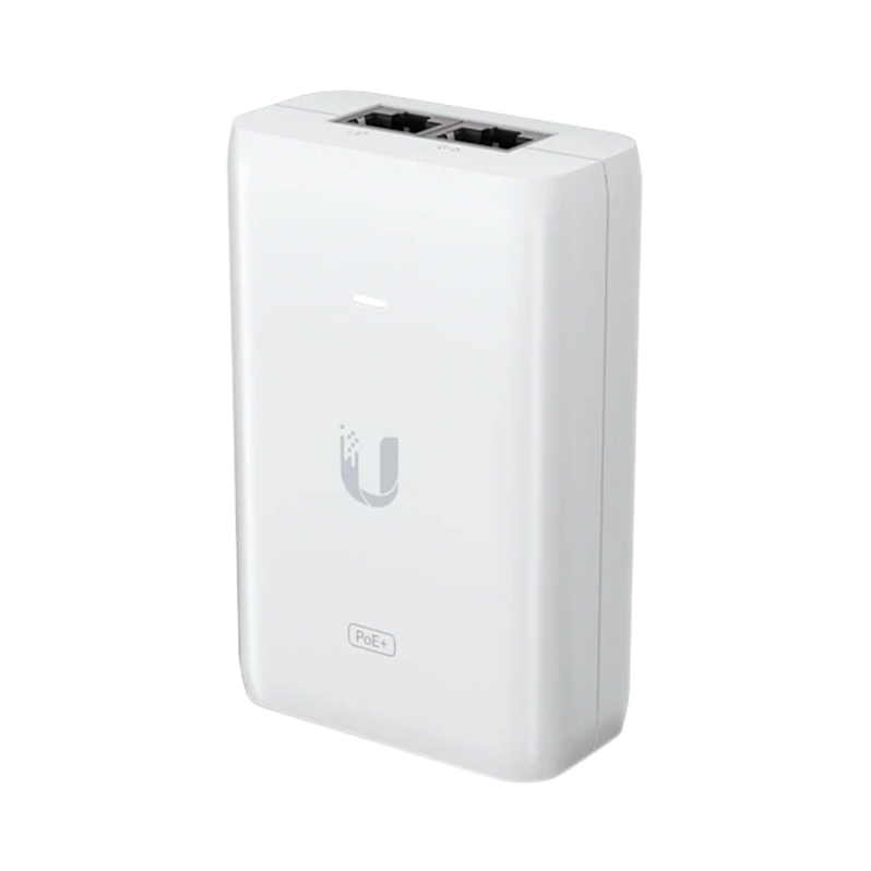 Adaptador PoE (48 VDC, 0.65A), Puerto Gigabit, Ideal para Equipos UniFi, UBIQUITI U-POE-AT