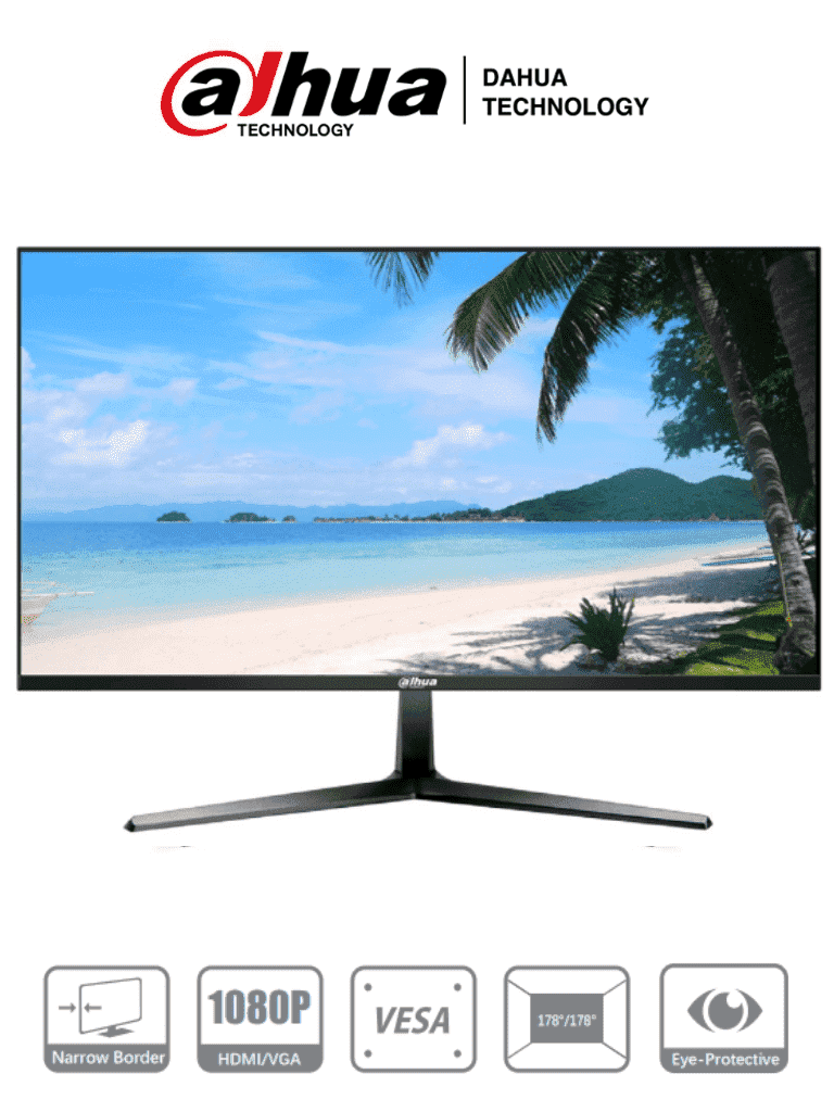 Pantalla Profesional de 27” para CCTV (Video Vigilancia), Full HD (1080p), Uso 24/7, VGA - HDMI, Bocinas Integradas, Brillo 250CD, 6.5ms, DAHUA DHI-LM27-B200