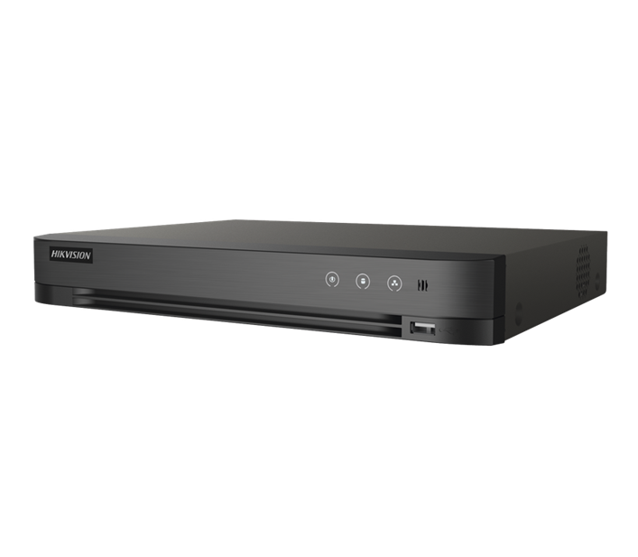 DVR 8 Canales TurboHD + 8 Canales IP, 8 MP (4K), Acusense (Evita Falsas Alarmas), Audio por Coaxitron, 1 Bahía HDD, H.265+, HIKVISION IDS-7208HUHI-M1/S(C)