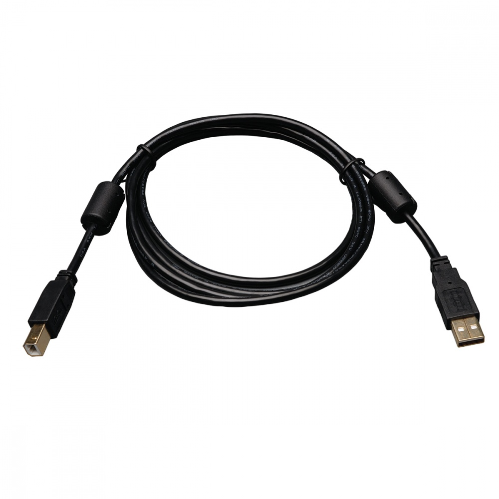 Cable USB 2.0 de Alta Velocidad A/B con Atenuadores de Ferrita M/M de 1.83 m [6 pies] - Tipo A Macho USB - Tipo B Macho USB - Negro, TRIPP-LITE U023-006