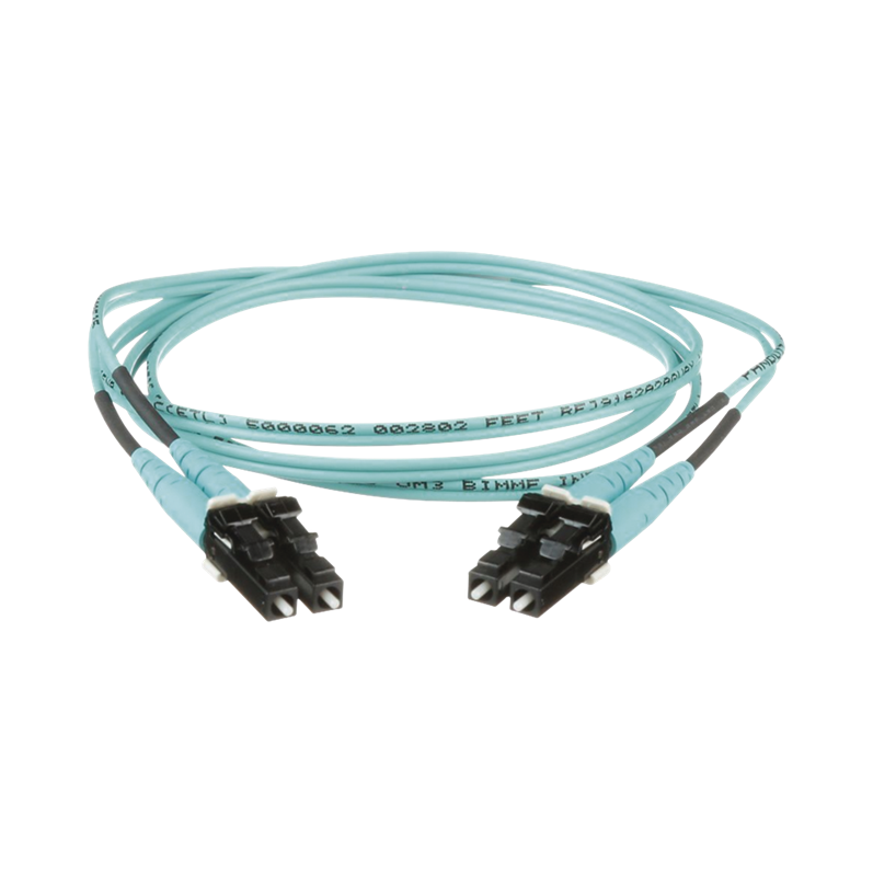 Jumper de Fibra Optica Multimodo 50/125 OM3, LC-LC Duplex, OFNR (Riser), Color Aqua, 1 Metro, PANDUIT FX2ERLNLNSNM001