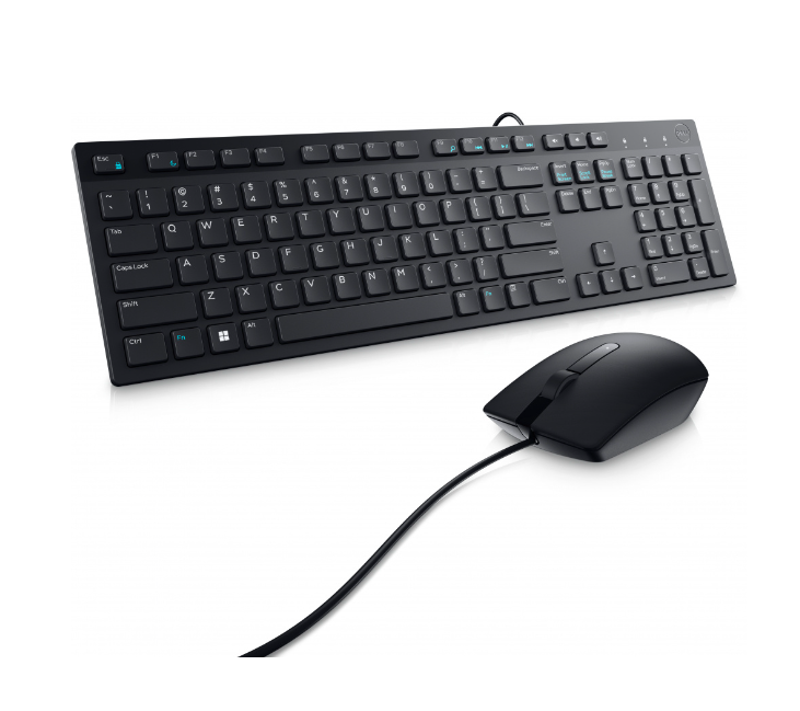 Kit de Teclado y Ratón (Mouse) KM300C, Español, Alámbrico, USB, Color Negro, DELL 580-AKKW