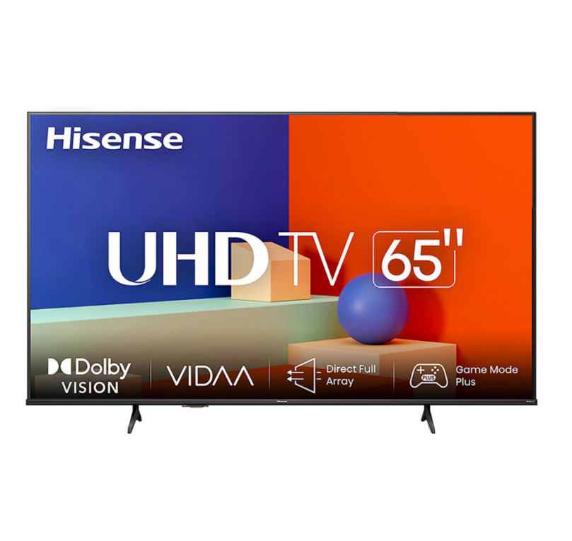 Televisión 65A65KV 65" Smart TV VIDAA 4K UHD, Resolución 3840x2160, Wi-Fi, Color Negro, HISENSE 65A65KV