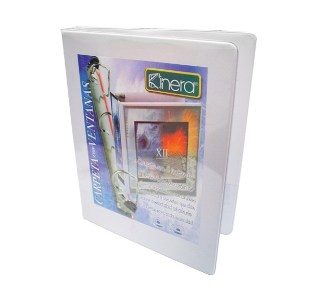Carpeta de Vinil con Aro "O" 2", Color Blanco, Tamaño Oficio, KINERA 302.9221BL