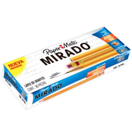 Caja de Lápices de Grafito Modelo Mirado, Dureza HB (# 2 1/2), 36 Piezas, Triangular, Madera, BEROL 10101914365