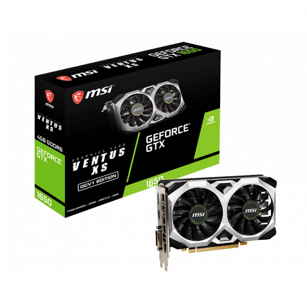 Tarjeta de Video NVIDIA GeForce GTX 1650 VENTUS XS OCV1, 4GB GDDR6, 1xHDMI, 1xDP, 1XDVI-D, PCI Exp x16 3.0, MSI GTX 1650 D6 VENTUS XS OCV1