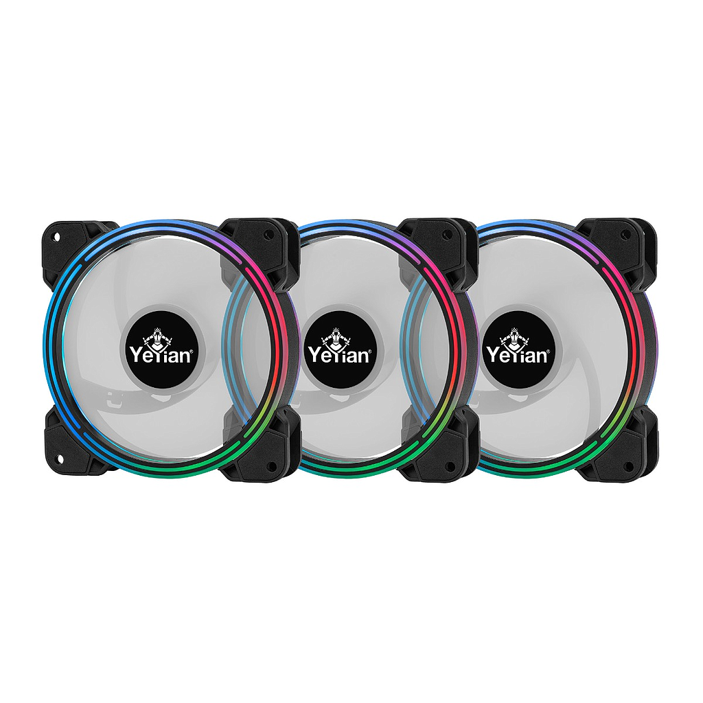 Kit ARGB de Ventiladores, Tiras de Luz y Control Yeyian Typhoon LII Master, QIAN YCF-3KFS-01