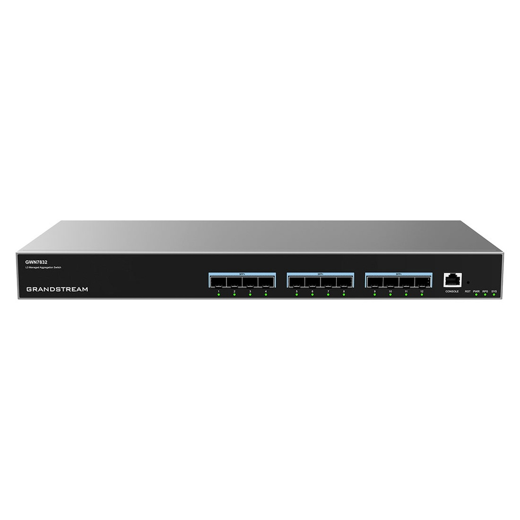 Switch Gigabit Ethernet, 12 Puertos 10/100/1000Mbps 10Gigabit SFP+, 240Gbit/s, 32.000 Entradas - Administrable, GRANDSTREAM GWN7832