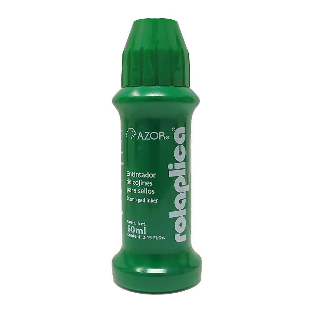 Tinta P/ Cojín de Sellos, Rolaplica 587, 60 Mililitros, Color Verde, AZOR 587VE