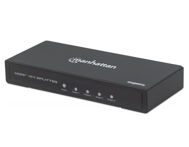 Video Splitter HDMI 4K HDMI 4k a 60Hz, 4 Puertos, Color Negro, MANHATTAN 207805
