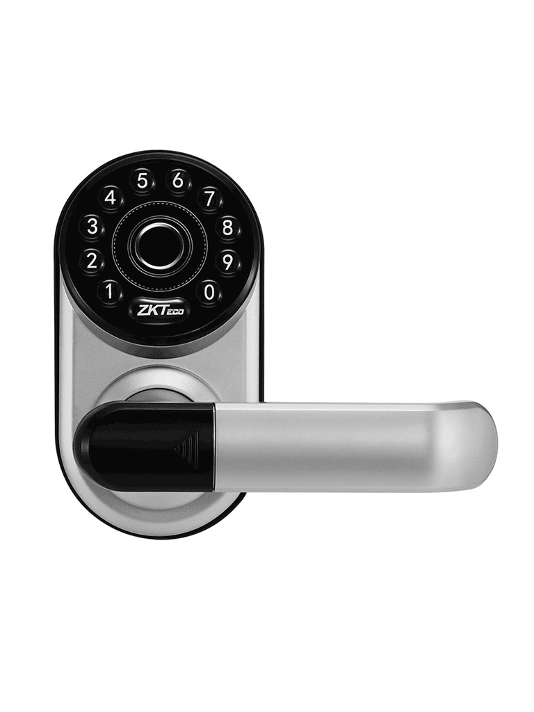 Cerradura Inteligente con Teclado Digital y Sensor de Huella Digital Capacitivo, Conexión Bluetooth, Máximo 100 Usuarios / Compatible con app Zsmart, Sentido Configurable, ZKTECO ML300 