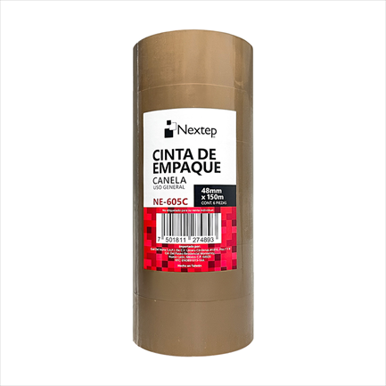 Cinta Empaque Canela, Uso General, 48 mm x 150 mts, 1 Pieza, NEXTEP NE-605C