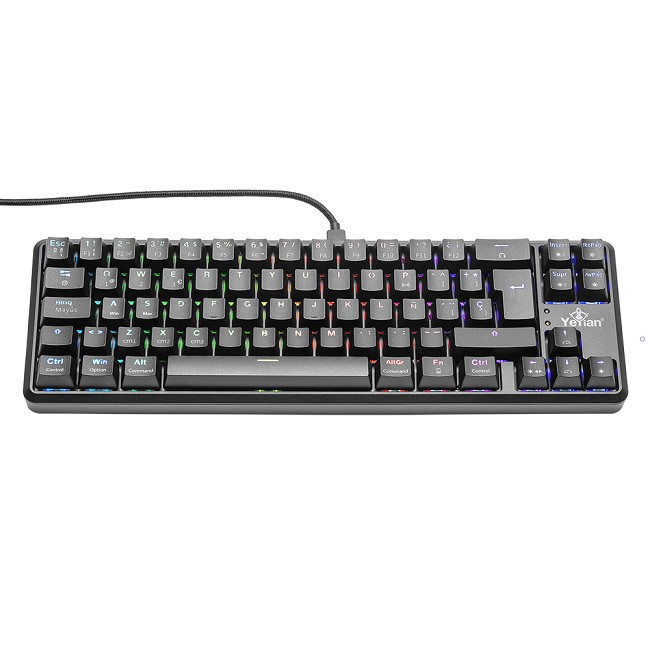 Teclado Gamer Mecánico Yeyian AKIL S3500 RGB, Alámbrico, USB, Color Negro, Distribución Español, Switch Blue, QIAN YTM-28210B