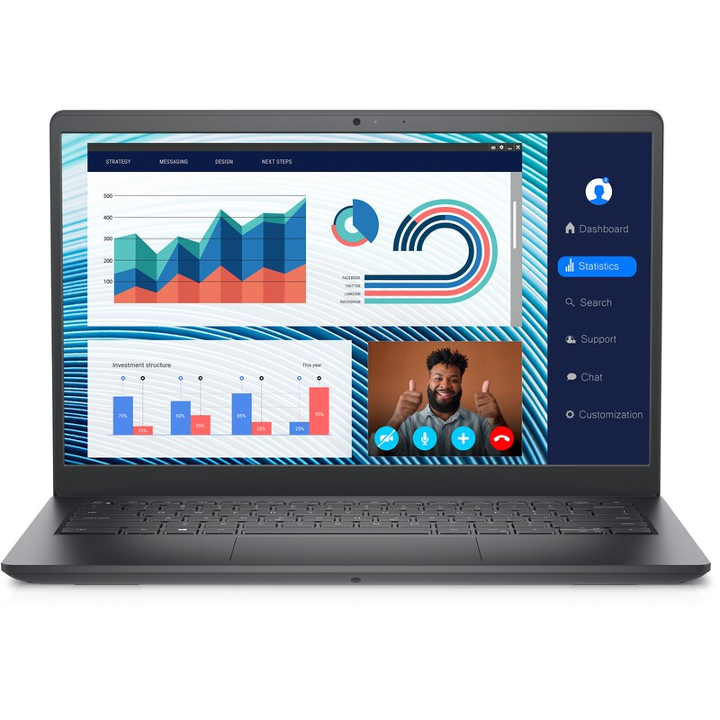 Computadora Portátil (Laptop) Vostro 3420, Intel Core i5 1235U, RAM 8GB DDR4, SSD 256GB, 14" LED, Video Iris Xe Graphics, Win 11 Pro, DELL D9HHJ