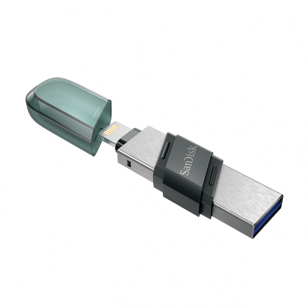 Memoria Flash USB, Capacidad 128GB, Modelo iXpand Flip, USB 3.0 / Lightning, Para iPhone / iPad, SANDISK SDIX90N-128G-GN6NE 