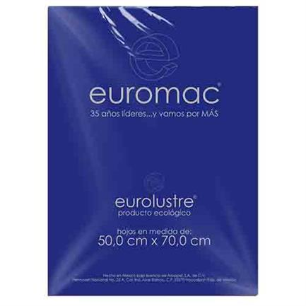 Papel Lustre Color Azul Rey, 50x70cm, 25 Hojas, EUROMAC EL0013