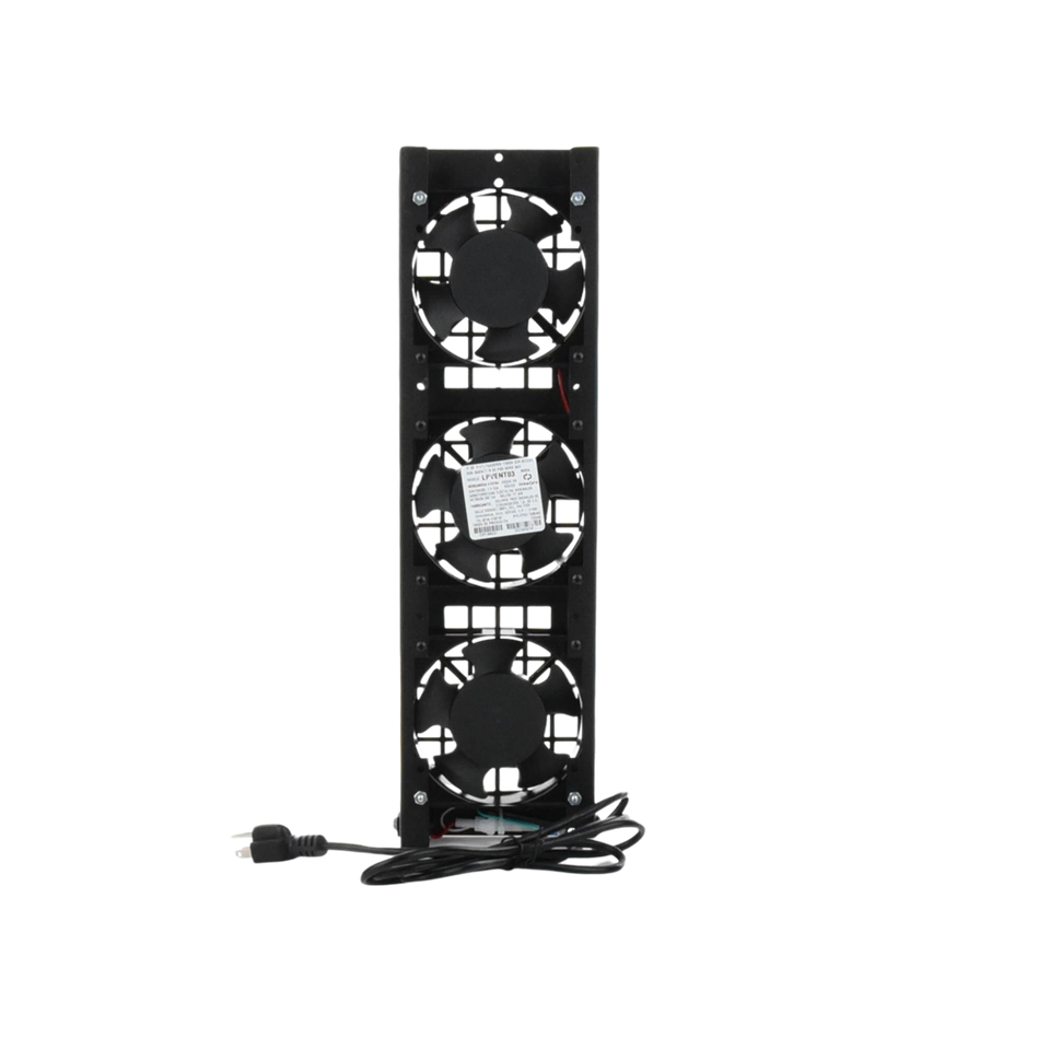 Kit de 3 Ventiladores 110 Vca (12 x 12 cm) con Clavija para Gabinete de Piso, LINKEDPRO LP-VENT-03
