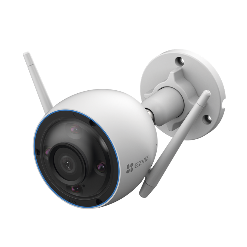 Cámara Bala (Bullet) WiFi, 3 MP (2K), Detección Humana, Detección De Vehículo, Alertas de Voz Personalizables, Sirena, Luz Parpadeante, Colores en Oscuridad, Micro SD, Uso En Exterior, EZVIZ CS-H3-2K