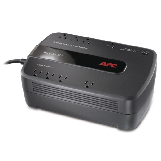 UPS (No Break) Back-UPS, 390W, 650VA, Entrada 120V, Salida 120V, 8 Contactos, Color Negro, APC BE650G1-LM