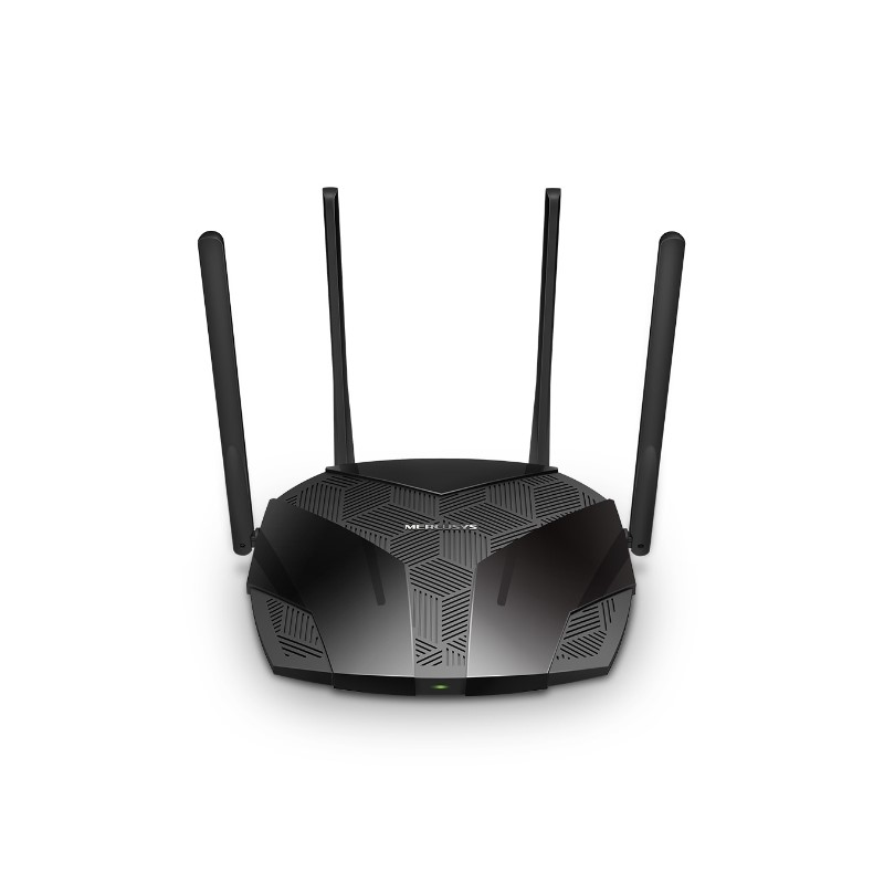Router Inalámbrico, Doble Banda AX1800, Firewall, Wi-Fi 6, Inalámbrico, Hasta 1201 Mbit/s, 3x RJ-45, 2.4/5GHz, 4 Antenas Externas de 5dBi, MERCUSYS MR70X
