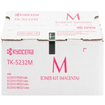 Cartucho de Tóner Original Modelo TK-5232M, Alta Capacidad 2.2K Páginas, Color Magenta, KYOCERA 1T02R9BUSV