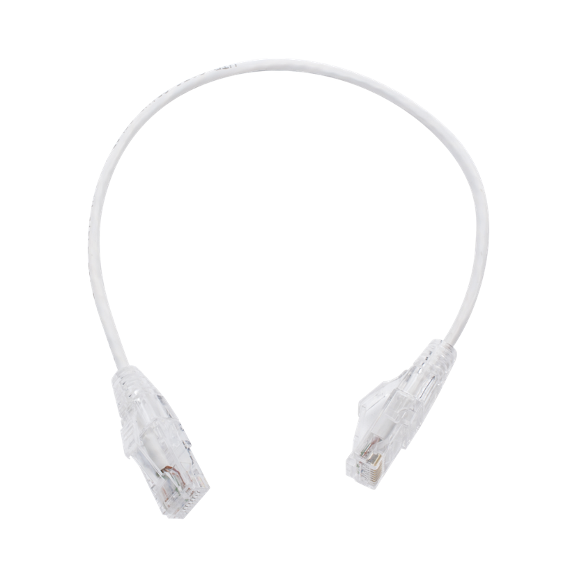 Cable de Parcheo Slim UTP Cat6, 30 cm, Color Blanco, Diámetro Reducido (28 AWG), LINKEDPRO LP-UT6-030-WH28