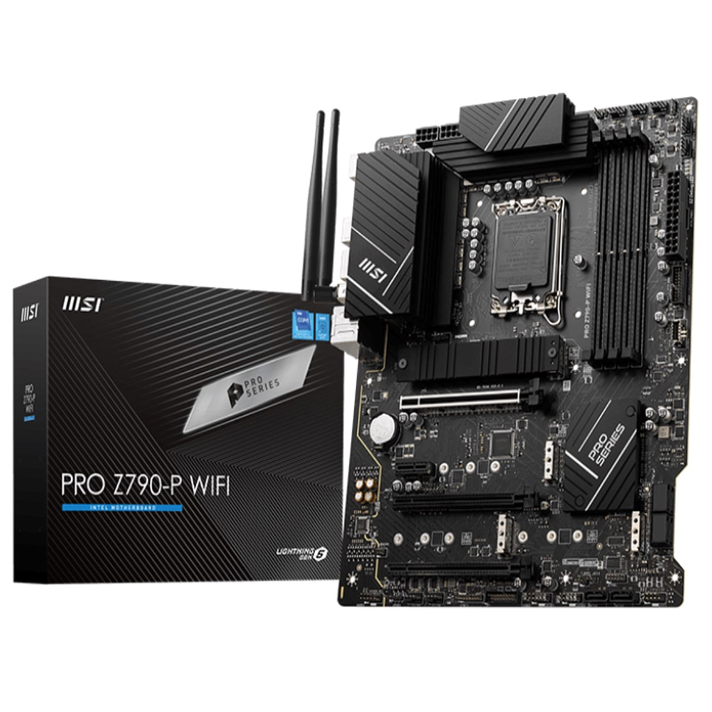 Tarjeta Madre (Mobo) ATX PRO Z790-P WIFI, DDR5, S-1700, Soporta Intel 12va, 13va, 14va Gen, 4xDDR5, HDMI, DP, USB 2.0/3.2, MSI PRO Z790-P WIFI