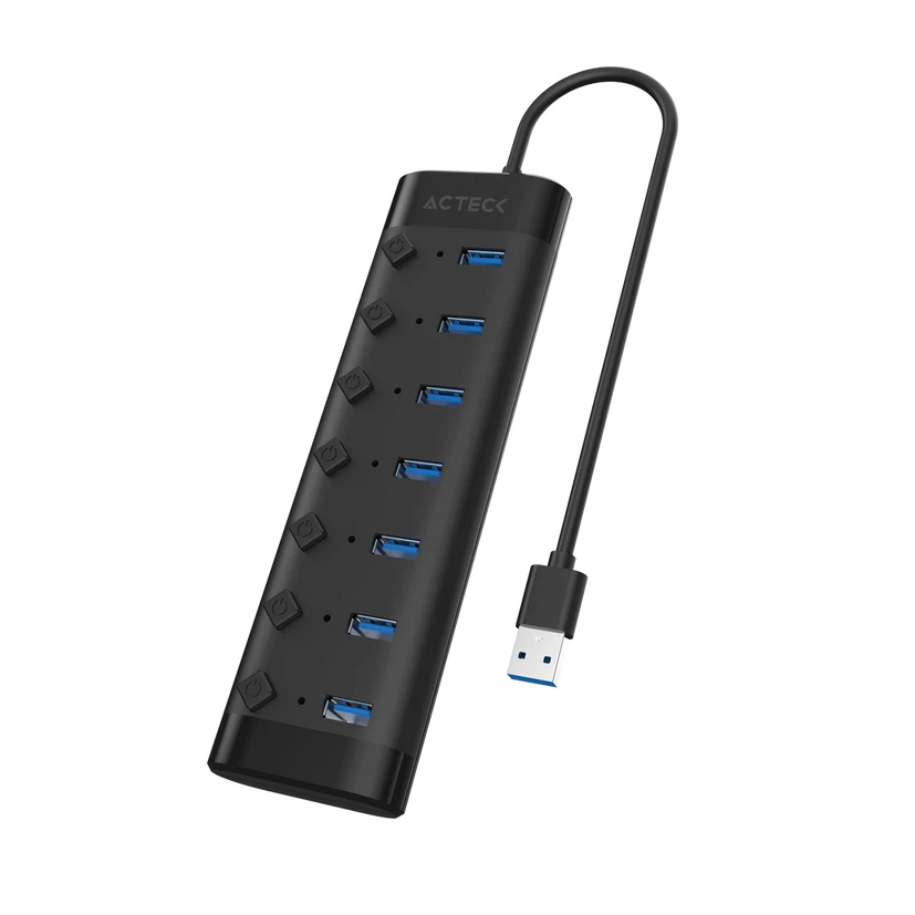 Adaptador USB 2.0 (Hub), 7 x USB 3.0, Hasta 5 Gbps, ACTECK AC-937054